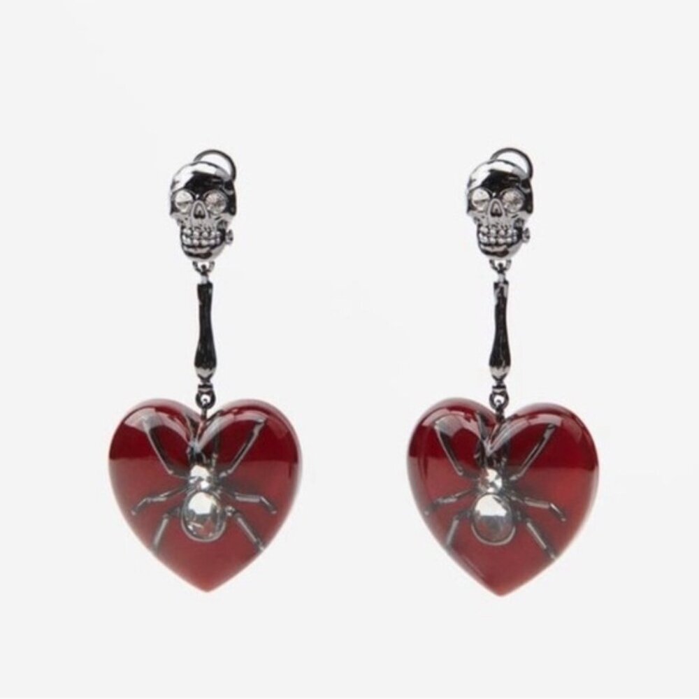 Zara SPIDER HEART EARRINGS Dangle New 💖✨✨ - Picture 1 of 2